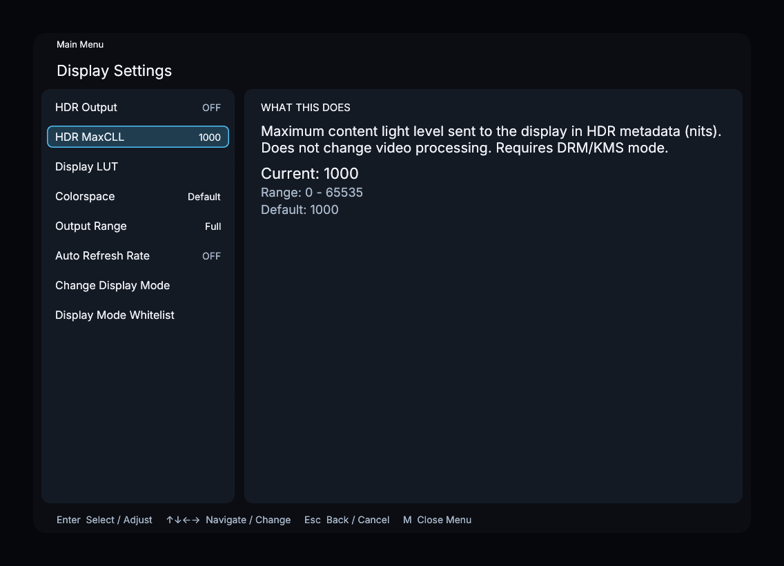 Display Settings in DRM/KMS mode
