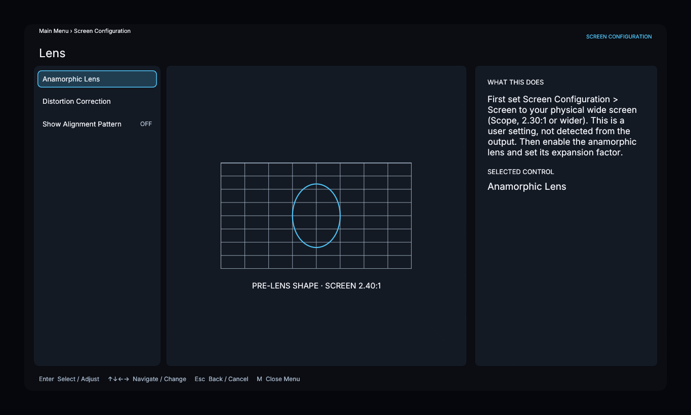Lens menu